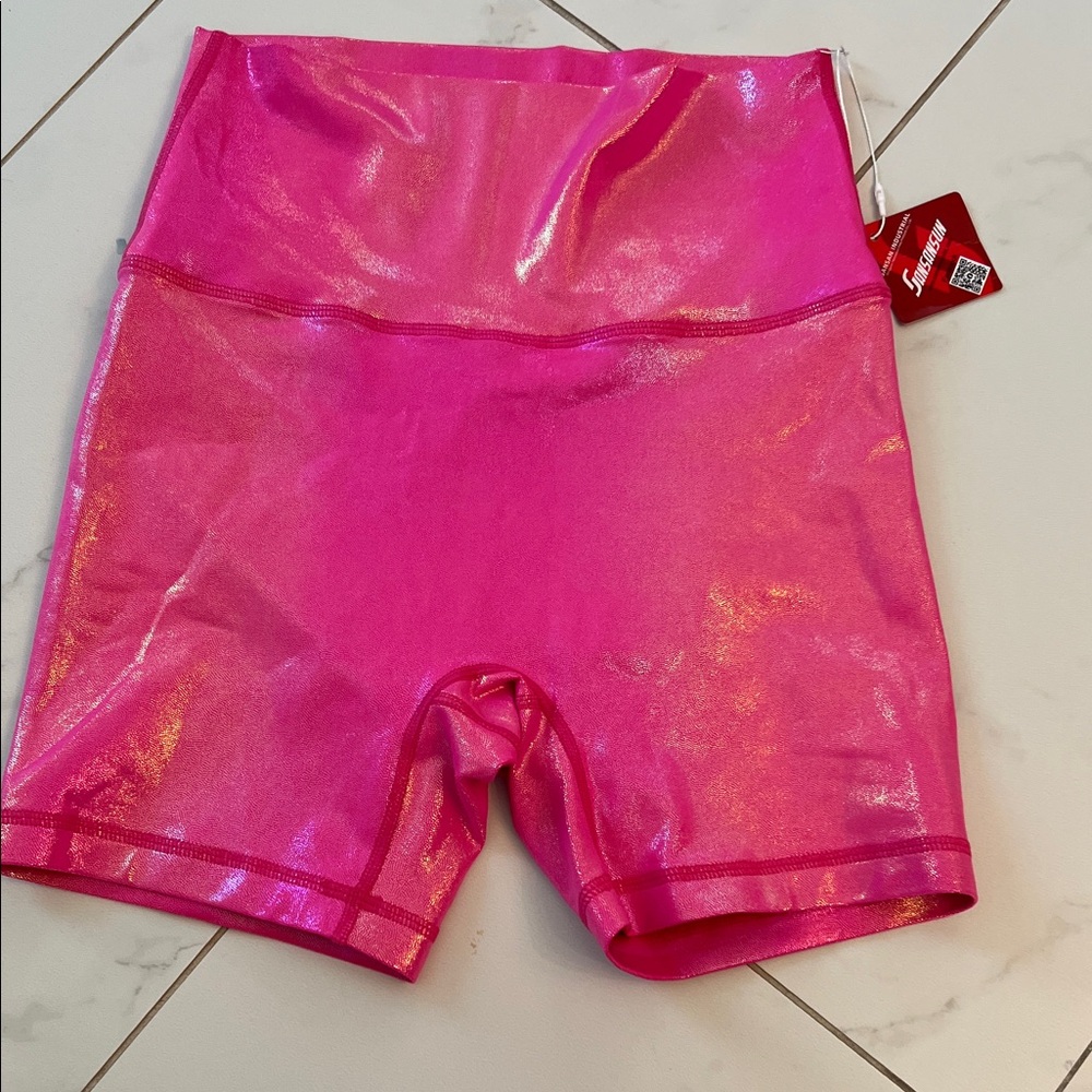 Shiny Pink High-Waisted Shorts NWT M